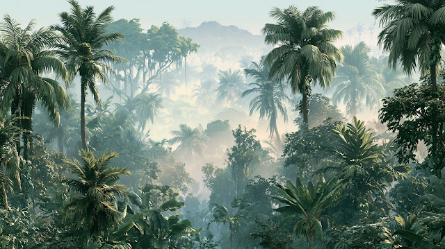Lush Tropical Forest Mural