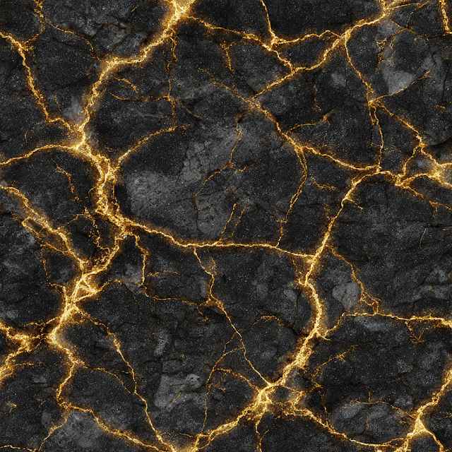 Luxurious Black Marble Texture with Bold Gold Veins