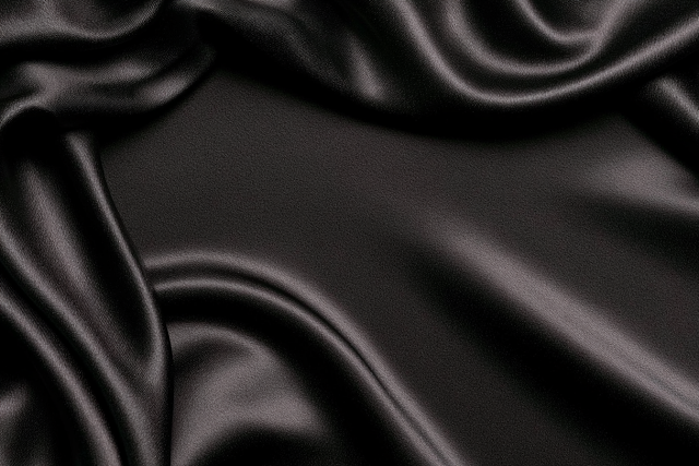 Luxurious Black Satin Fabric Background