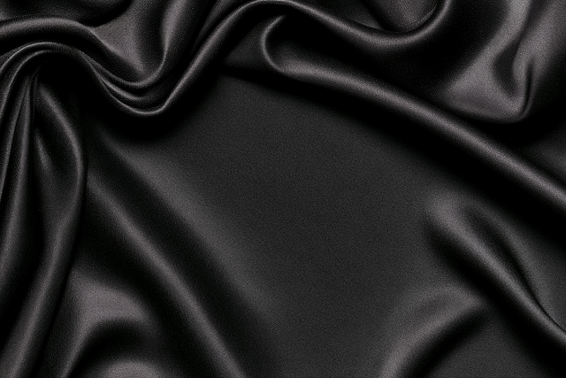 Luxurious Black Satin Silk Fabric Background