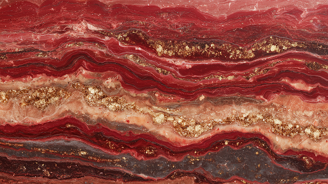 Luxury Red Marble and Travertine Fusion Texture