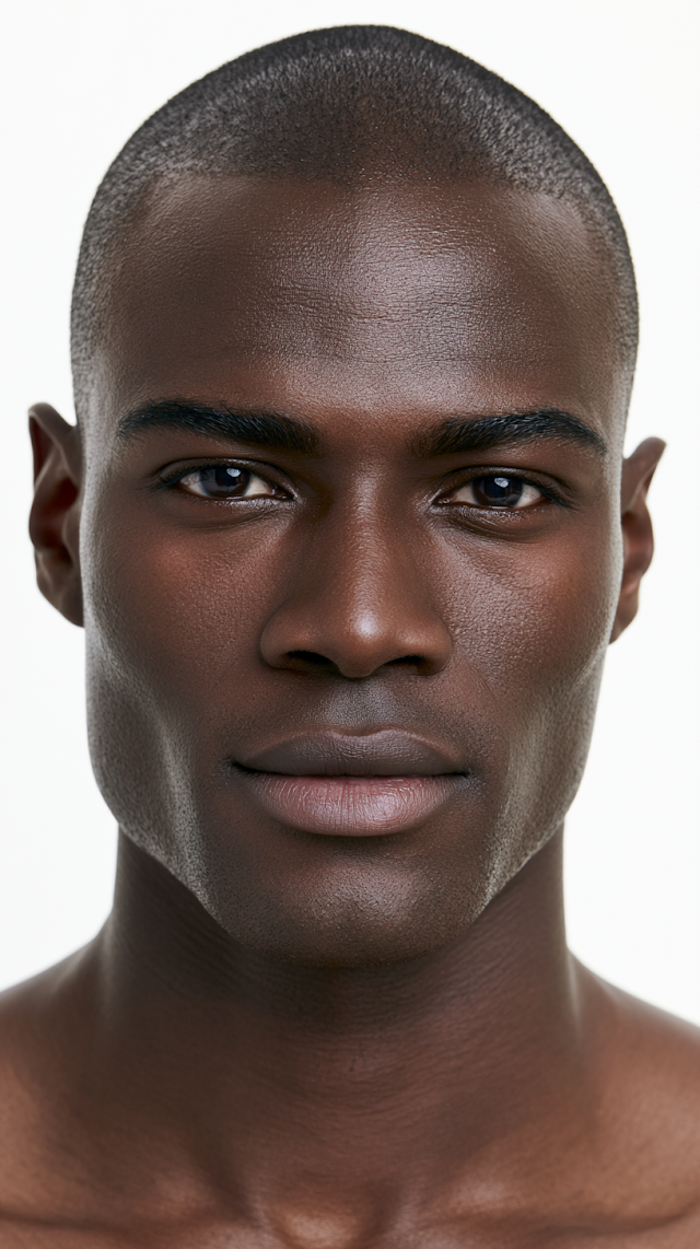 Luxury Skincare Portrait of Confident African-American Man