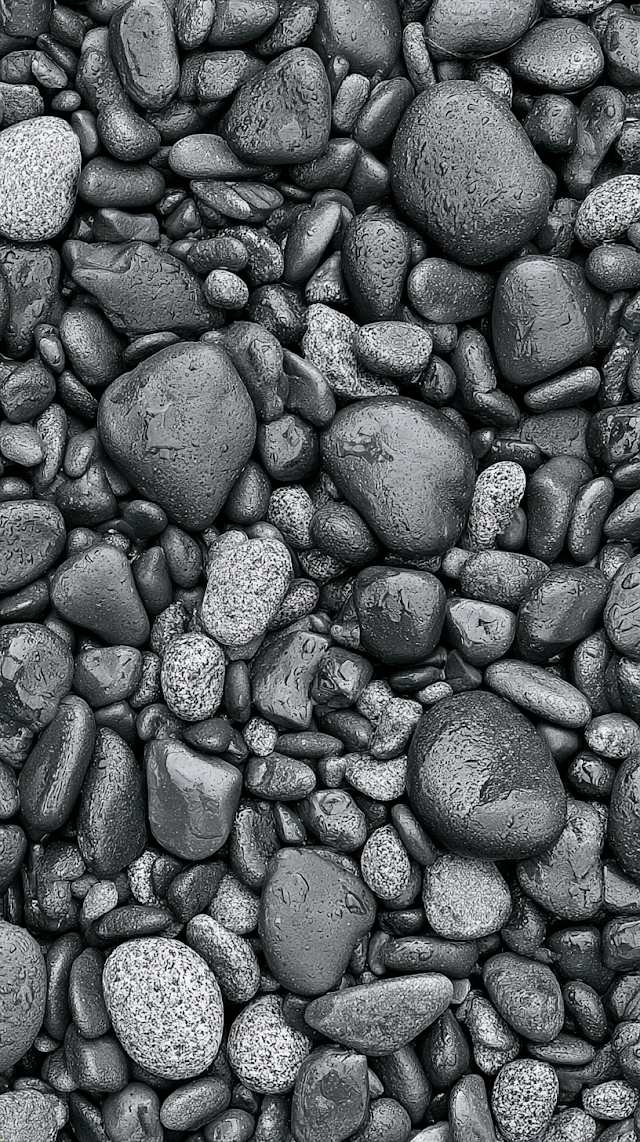 Macro Photograph of Wet River Pebbles