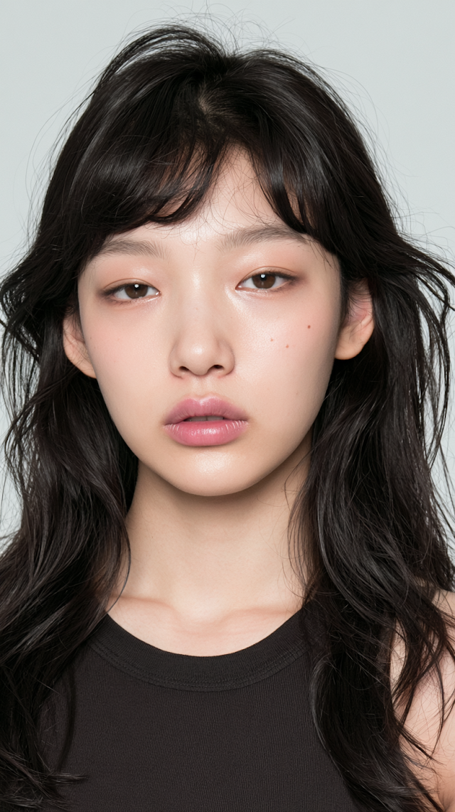 Melancholic Portrait of a Young Asian Woman
