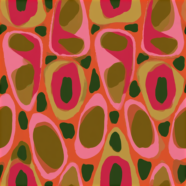Mid-Century Modern Abstract Seamless Pattern