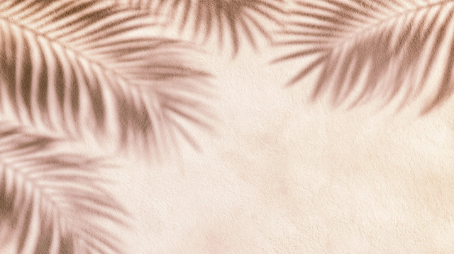 Minimal Abstract Tropical Background with Palm Shadows