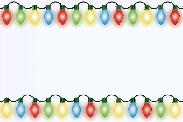 Minimal Festive String Lights Border Illustration