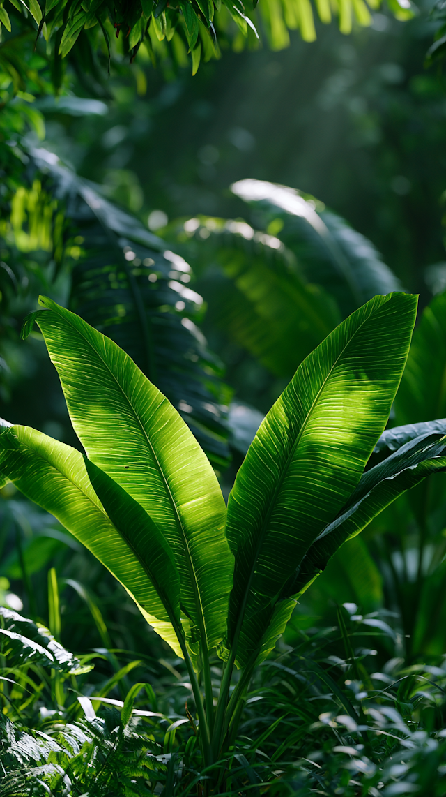 Minimal Jungle with Banana Leaves