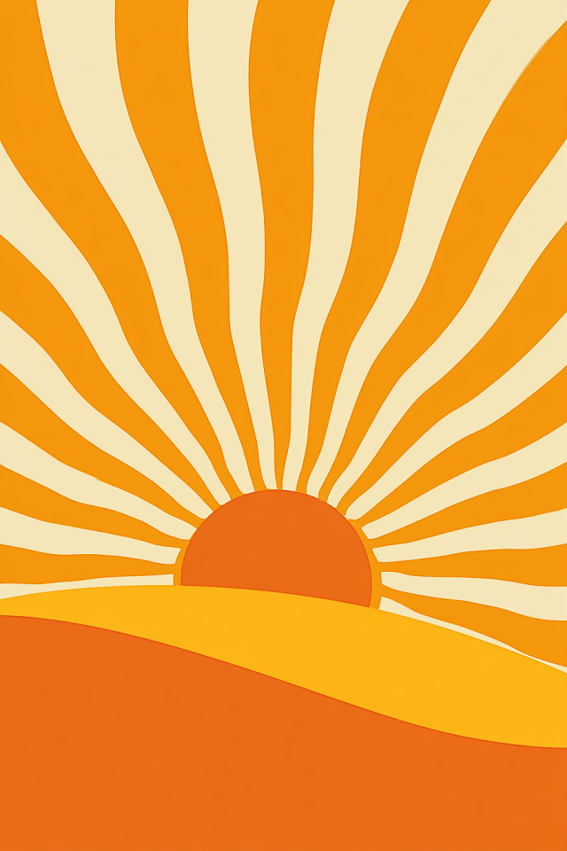 Minimal Retro Sunrise Illustration