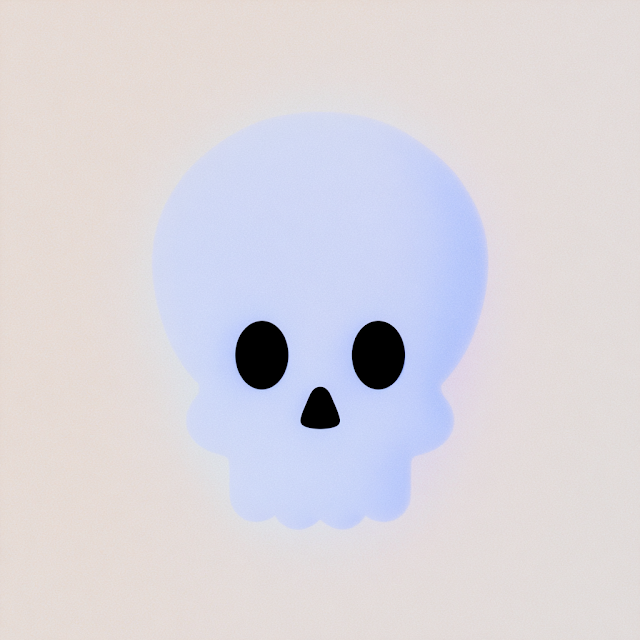 Minimalist 3D Watercolor Skull Illustration for Halloween