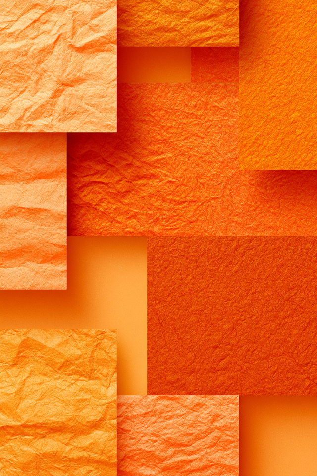Minimalist Abstract Composition of Crumpled Orange Paper
