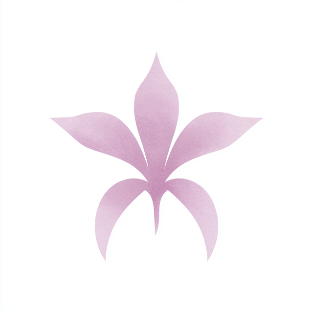 Minimalist Bletilla Striata Flower Icon in Pale Lavender-Pink