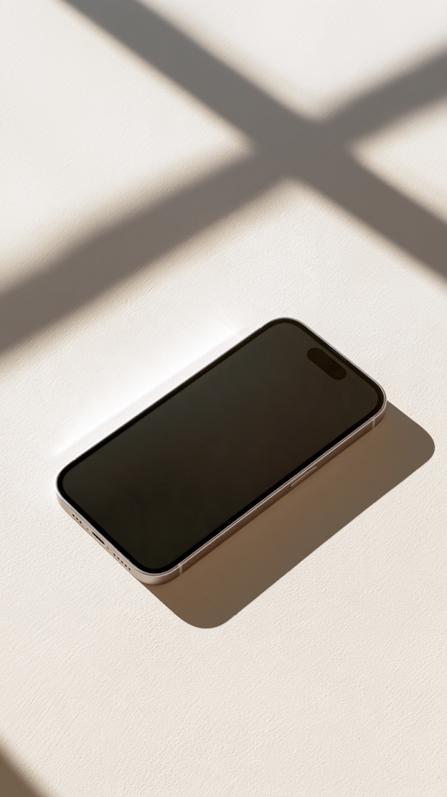 Minimalist Flat Lay of Modern iPhone 15