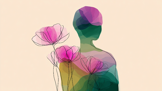 Minimalist Floral Woman Silhouette