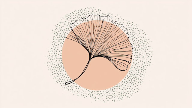 Minimalist Ginkgo Leaf Illustration