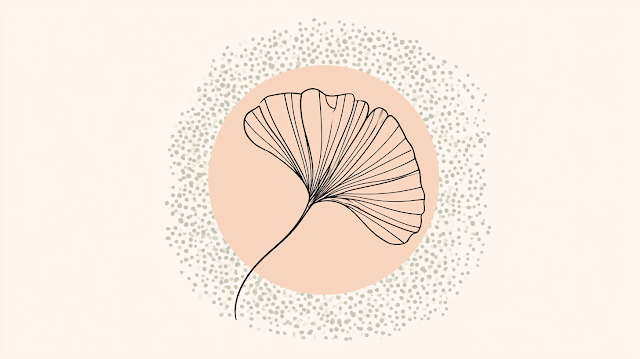 Minimalist Ginkgo Leaf Illustration