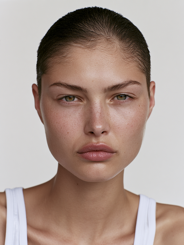 Minimalist High-End Fashion Portrait of Young Woman