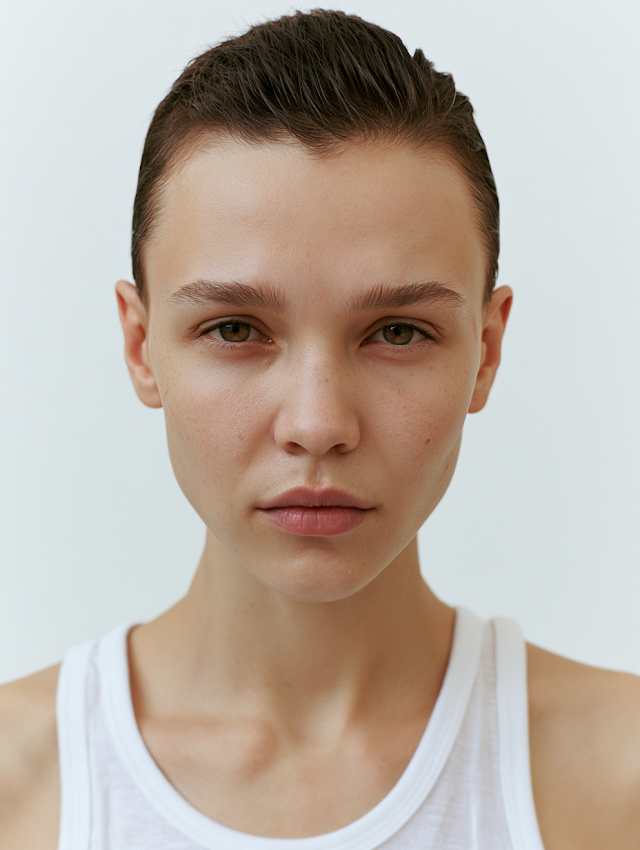 Minimalist High-End Fashion Portrait of Young Woman