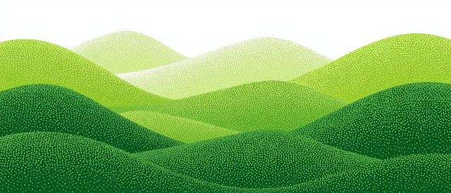 Minimalist Panoramic Green Hills Landscape