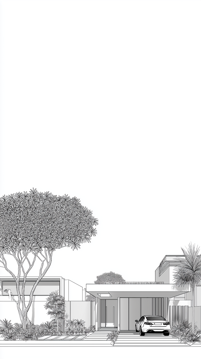 Minimalist Residence Design Illustration