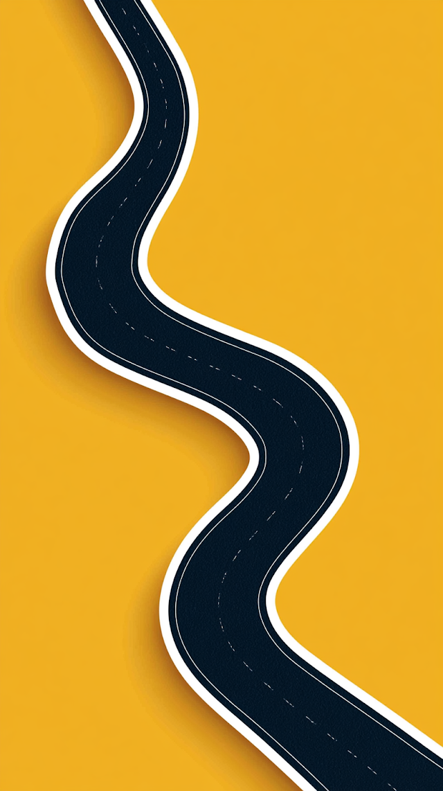 Minimalist Serpentine Road Illustration