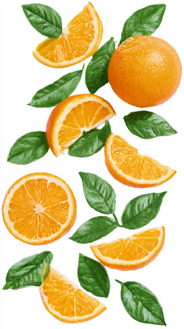 Minimalist Watercolor Citrus Arrangement