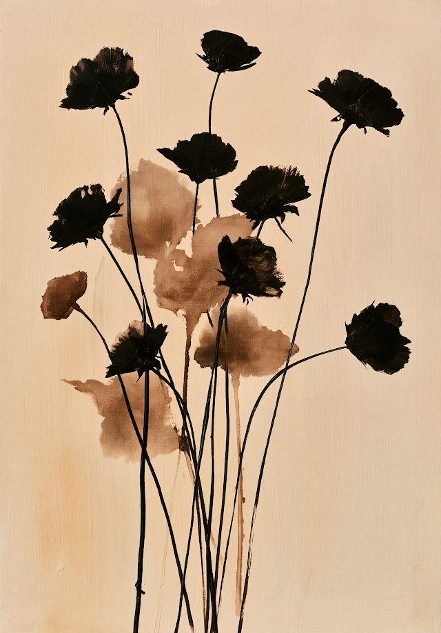 Minimalistic Abstract Floral Silhouettes