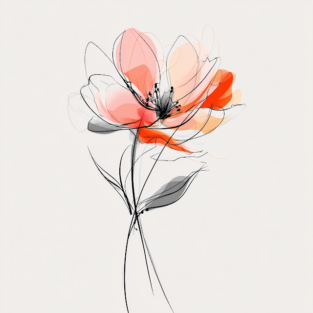 Minimalistic Paradise Flower Illustration