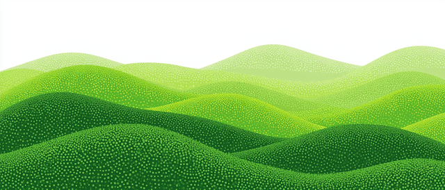 Minimalistic Vector Landscape of Rolling Green Hills