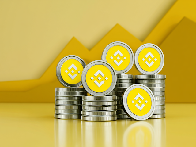 Modern Cryptocurrency Stacks Over Glossy Yellow Surface