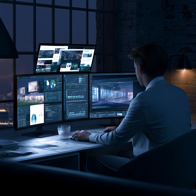Modern Digital Marketing Workspace with Analytics