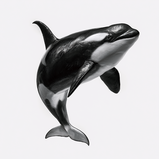 Monochrome Realistic Orca