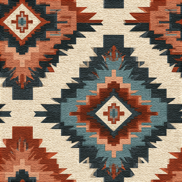 Navajo Inspired Geometric Seamless Pattern