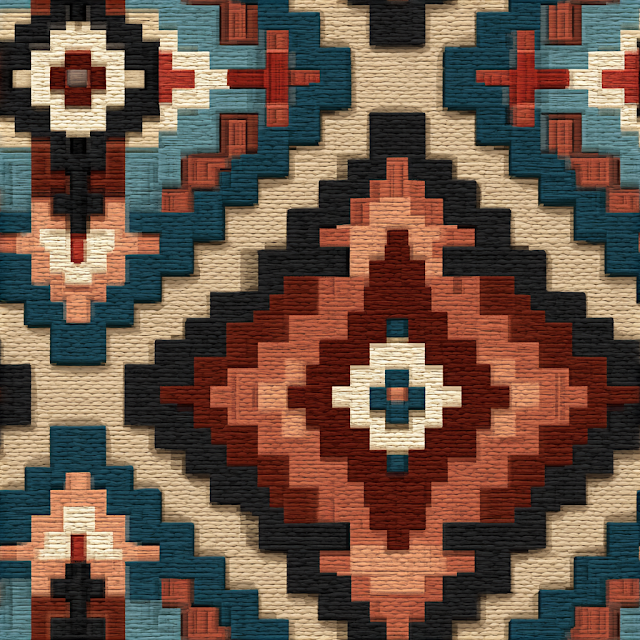 Navajo Inspired Geometric Seamless Pattern