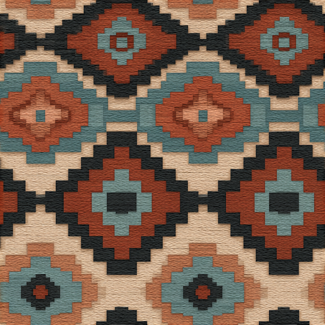 Navajo-Inspired Geometric Textile Pattern