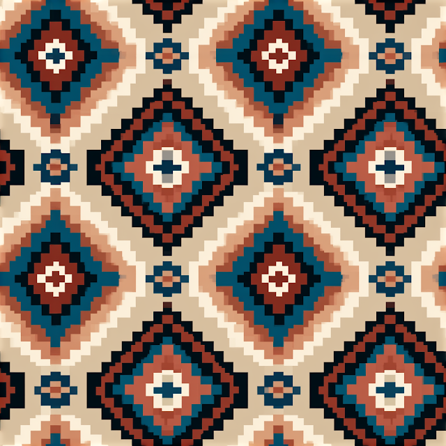 Navajo-Inspired Geometric Tribal Pattern