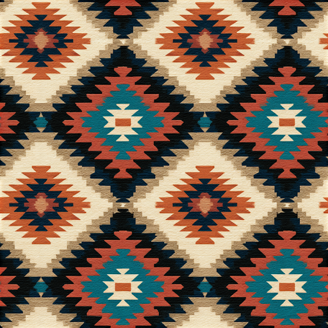 Navajo-Inspired Geometric Tribal Pattern