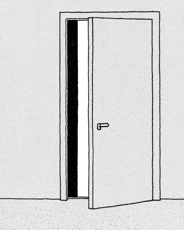 Nearly Closed Door Illustration