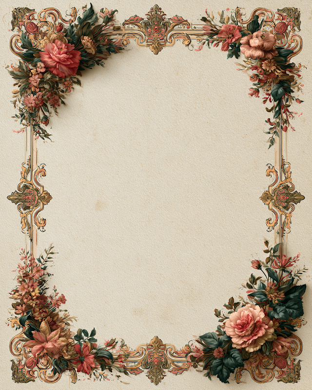 Ornate Vintage Floral Invitation Template