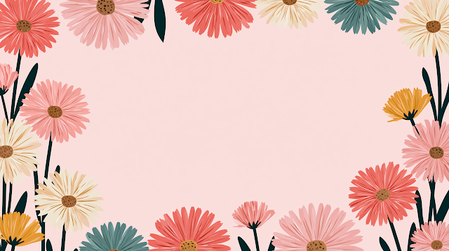Pastel Floral Background with Daisies