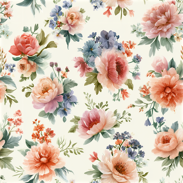 Pastel Floral Watercolor Pattern