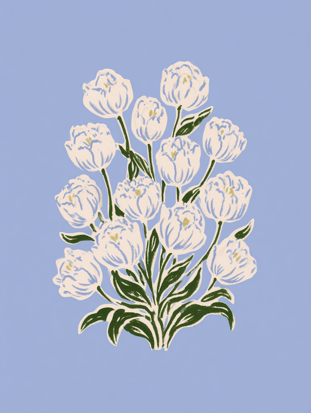Pastel Tulip Pattern Illustration
