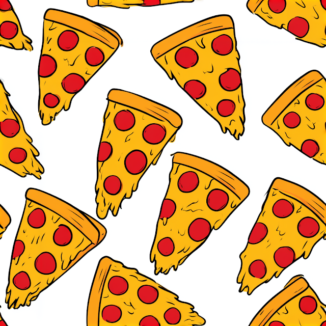 Playful Cartoon Pepperoni Pizza Pattern