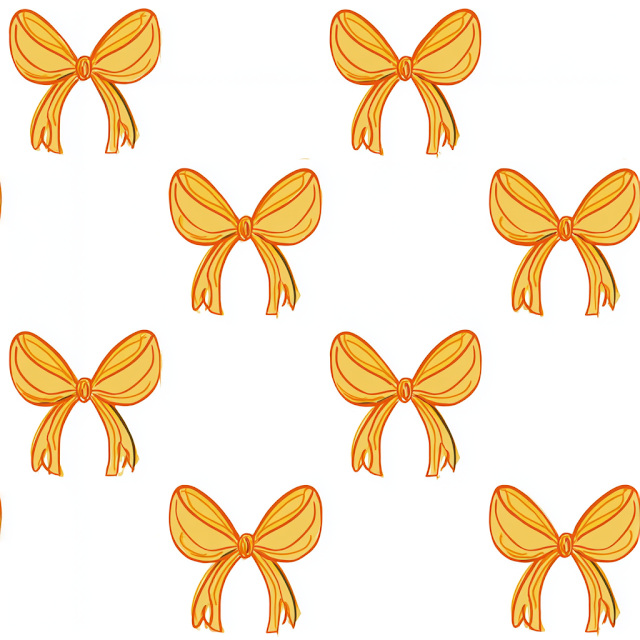 Playful Hand-Drawn Ribbon Bow Pattern