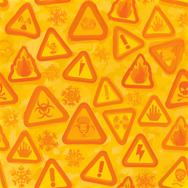 Playful Hazard Warning Signs Pattern