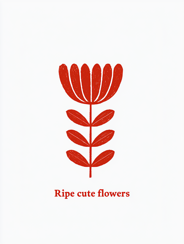Playful Minimal Flower Illustration with Typography