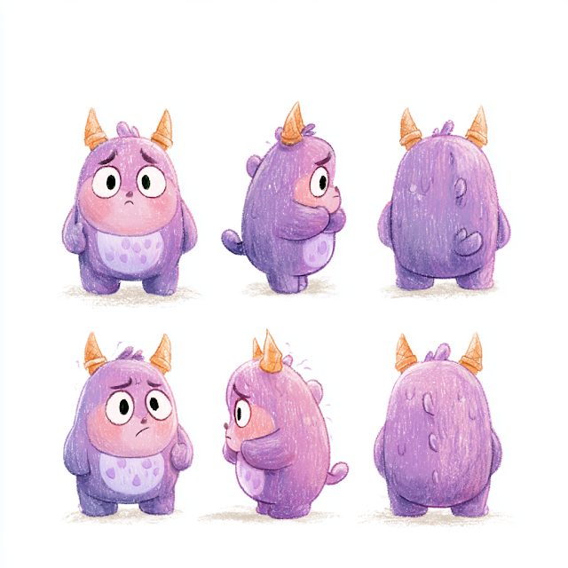 Playful Purple Ice Cream Monster for Kids