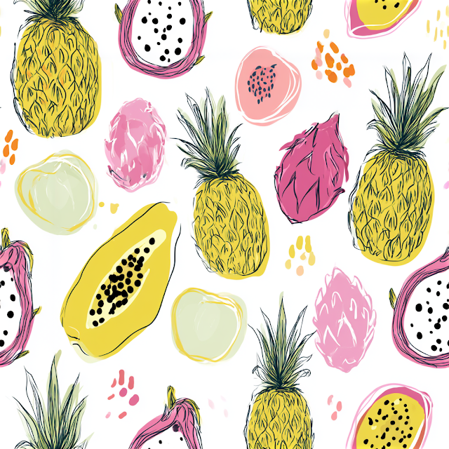 Playful Tropical Fruit Pattern
