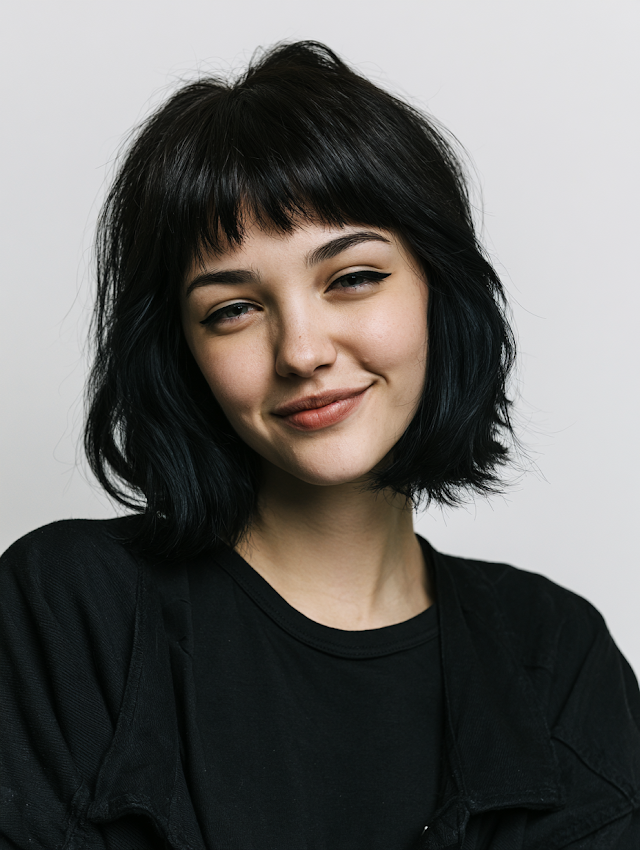 Playful Young Woman in Casual Fashion Portrait