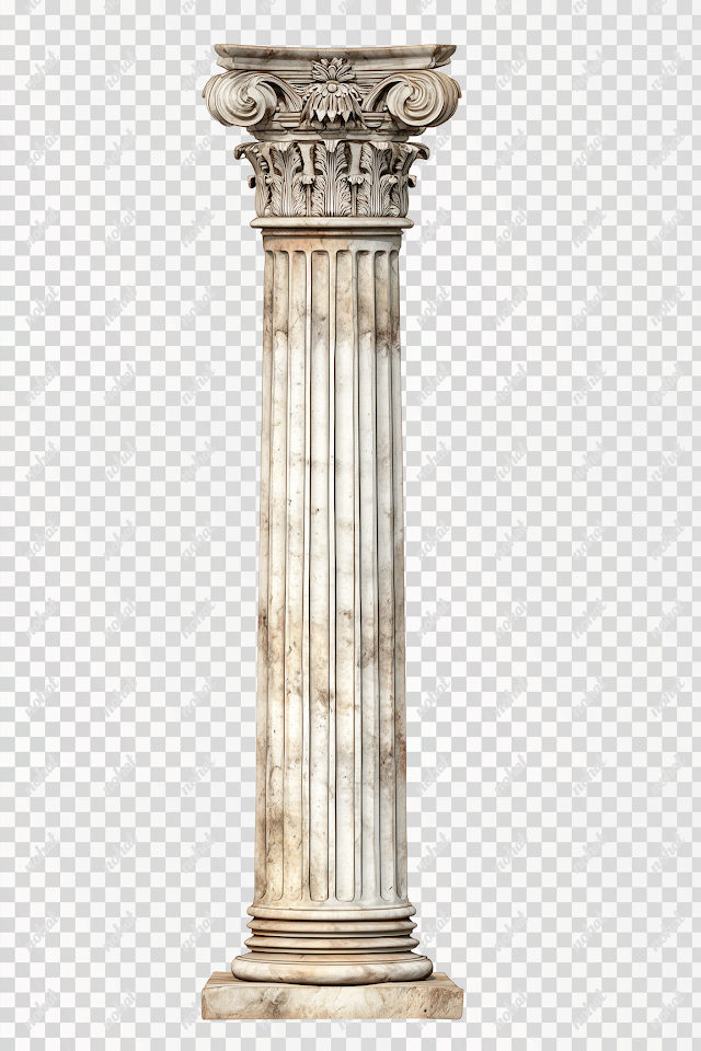 PNG Ancient Greek Column on White Background